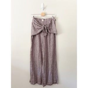 Anthropologie Postmark Striped Wide Leg Linen Pant